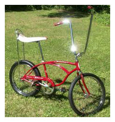 The 10-year-old's red bicycle.