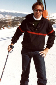 Dad skiing